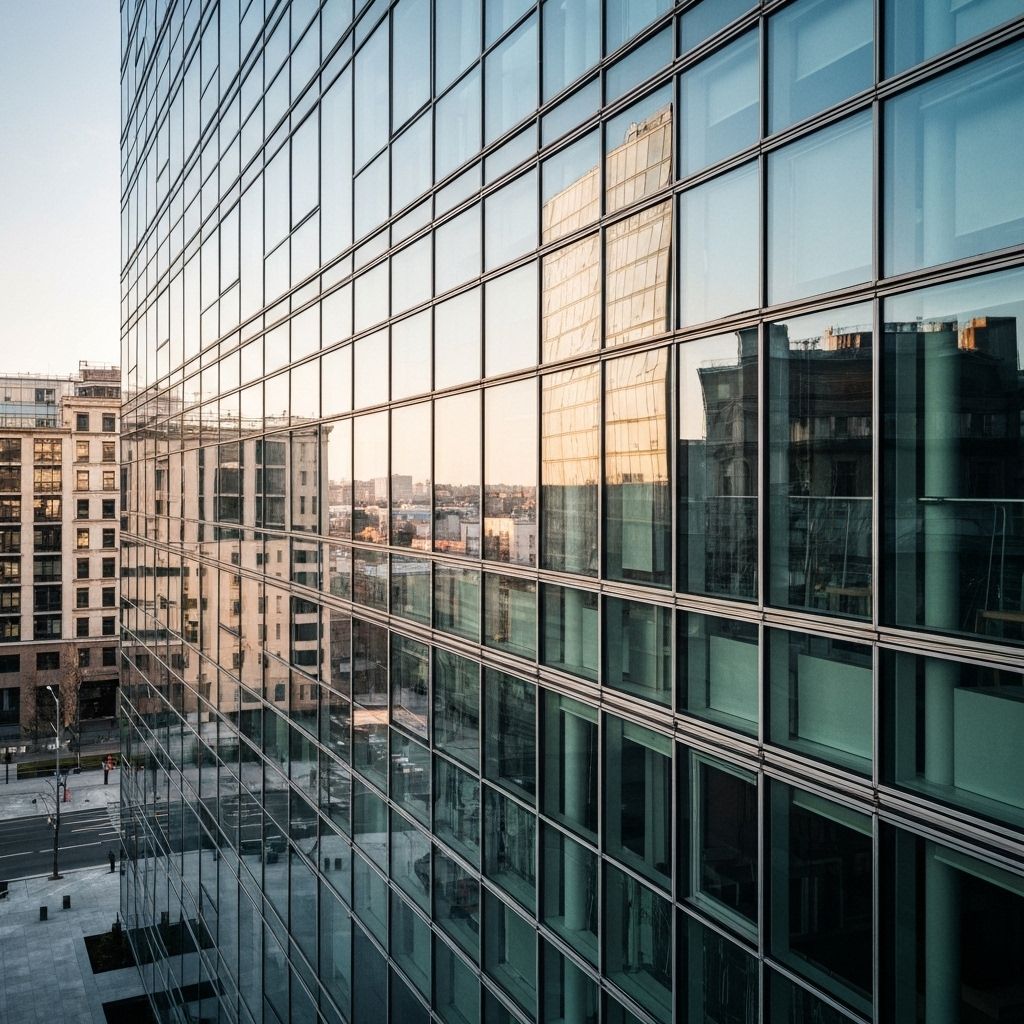 Modern architectural glass facade
